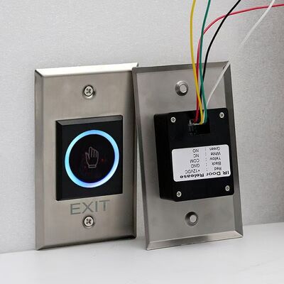 Stainless Steel DC12V Infrared Sensor Door Switch with IP55/IP65 Protection for Hygienic No-Touch Exit Control