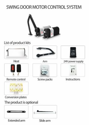 90 Degree Side Mounted Automatic Swing Door Opener Waterproof Brushless DC 24V