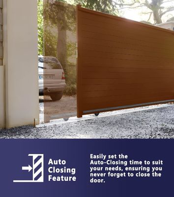 Solar controlled sliding door opener with built-in battery