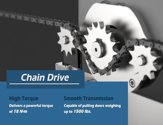  Chain Drive Sliding Gate Opener Solar Powered WiFi Control Backup Battery