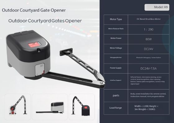 Heavy-duty Side Mount Swing Gate Opener with DC Brushless Motor and Bluetooth Debugging