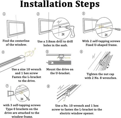 Automatic Window Opener with TUYA Wi-Fi Controller Rain Sensor for Skylight Roof Smart Home Chain Stroke Opener