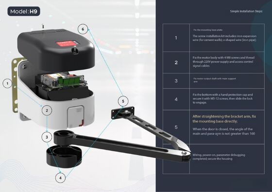 350KG Load-bearing Capacity Swing Door Opener with DC 24V Brushless Motor and IPX4 Waterproof Rating for Heavy-Duty Gate Operation