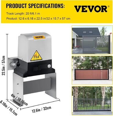 220V AC Electric Gate Opener with 600kg Max Gate Weight IP55 Waterproof and 12m/min Load Speed Sliding Gate Motor