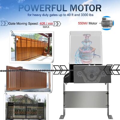 Heavy Duty Sliding Gate Motor with 370W/550W/750W/1200W Motor Power and 12M/MIN Running Speed IP65 Waterproof Automatic Gate Opener