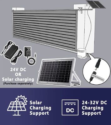 Outdoor Solar Gate Opener with DC Brushless Motor for 600KG Max Gate Weight Featuring DC24V Intelligent Control and Built-in 4.4Ah Lithium Battery