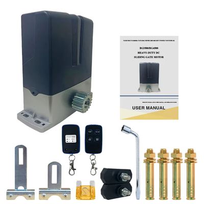 DC 36V Auto Sliding Gate Opener 3500kg Motor Gear Rack Drive With 2 Remote Control